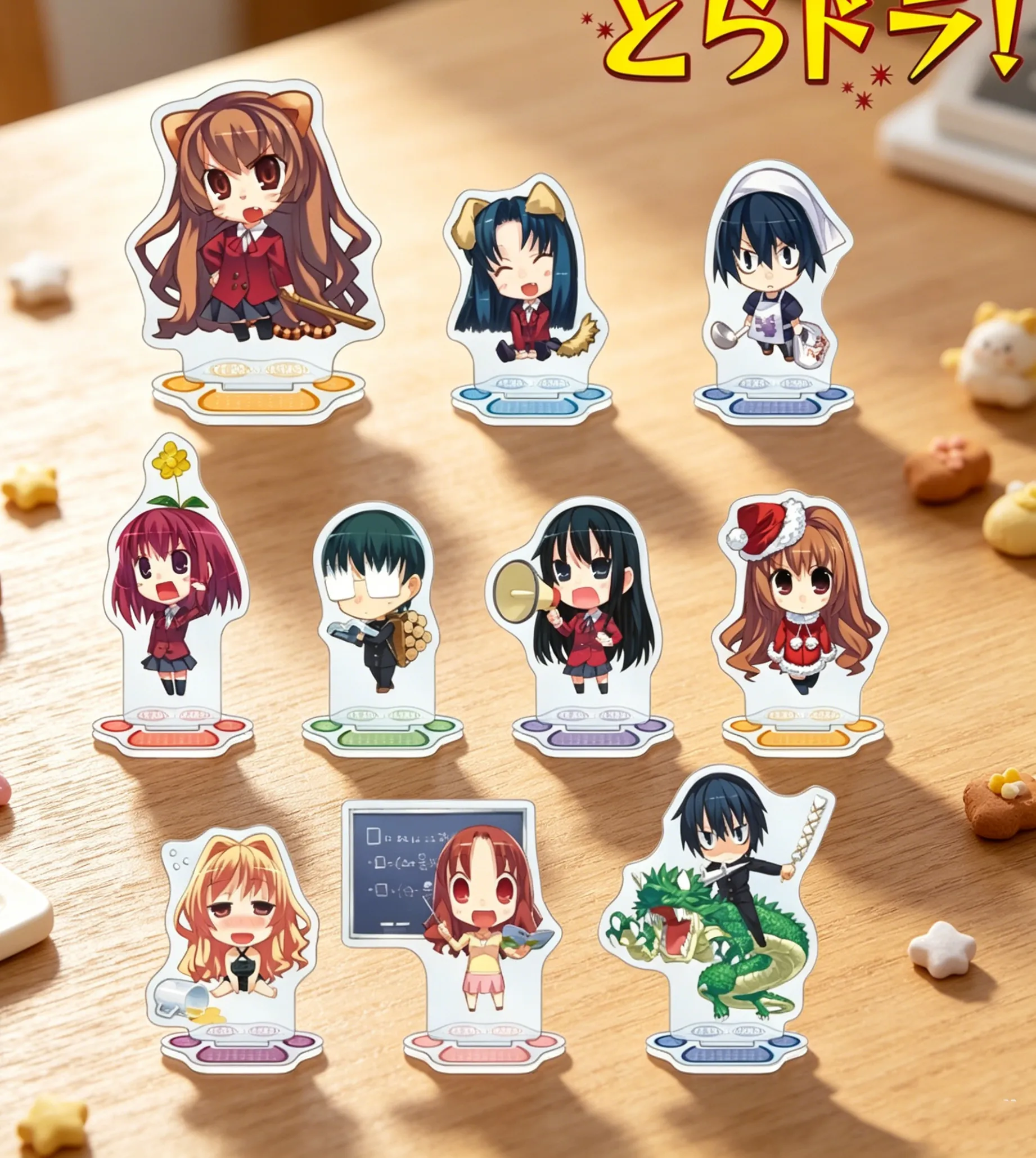 Authentic 10cm Anime Toradora! Acrylic Stand modle Desktop Decoration Game Collectible Ornament for Fans Keychain Backpack Pendant