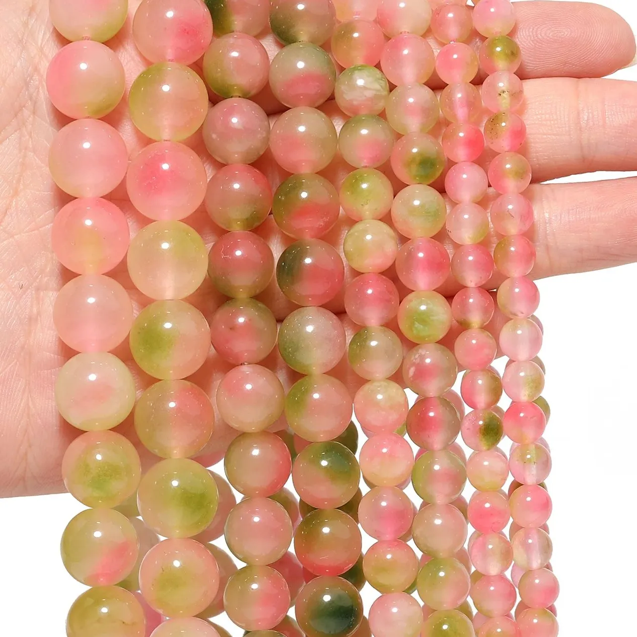 Authentic 6/8/10/12mm Colorful Jade Stone Beads Round DIY Bracelet Necklace Loose Spacer Beading For Jewelry Making Handcrafts Accessories