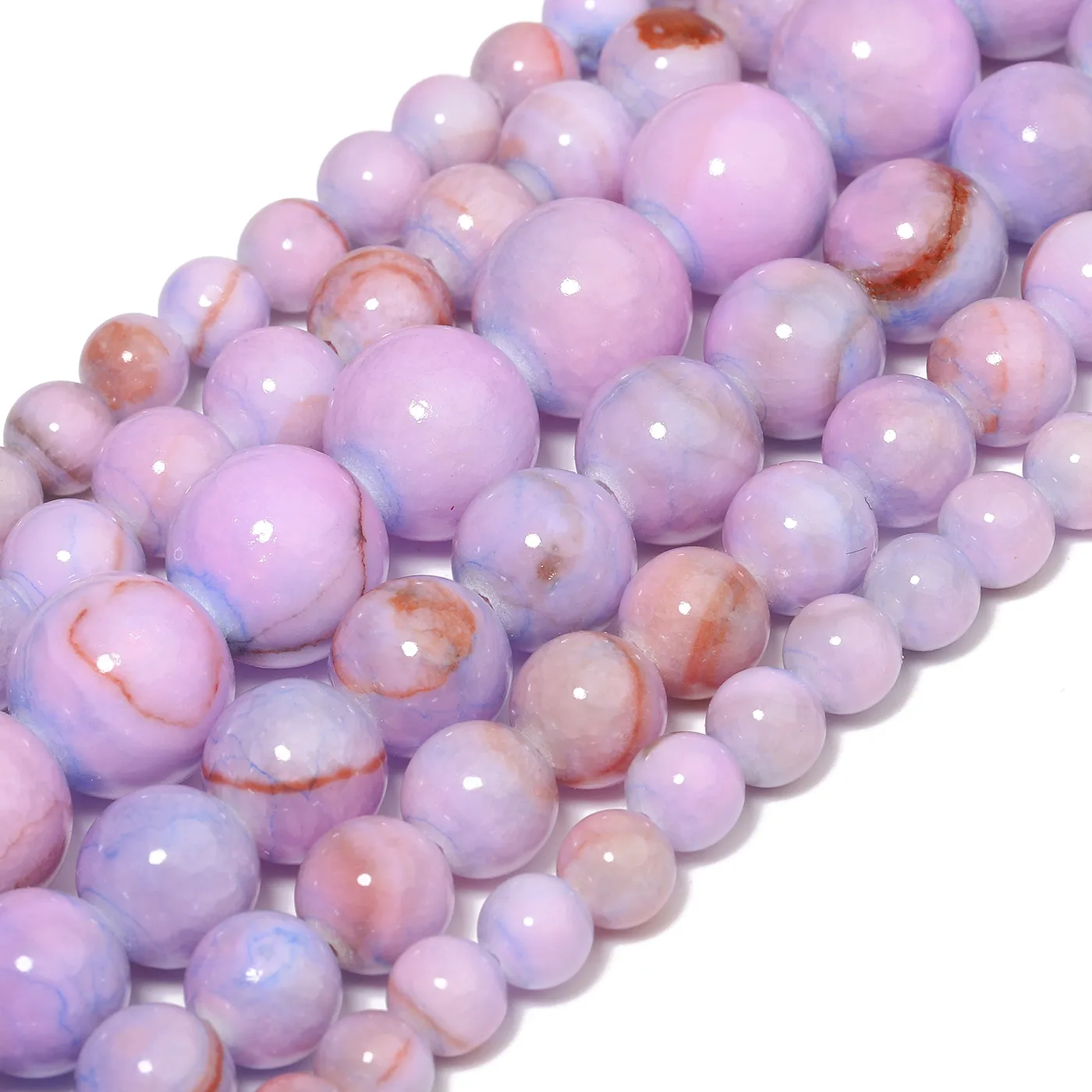 Authentic Blue Purple Striped Stone Beads 6/8/10/12mm Round DIY Charms Bracelet Neckalce Loose Spacer Bead For Jewelry Making Accessories