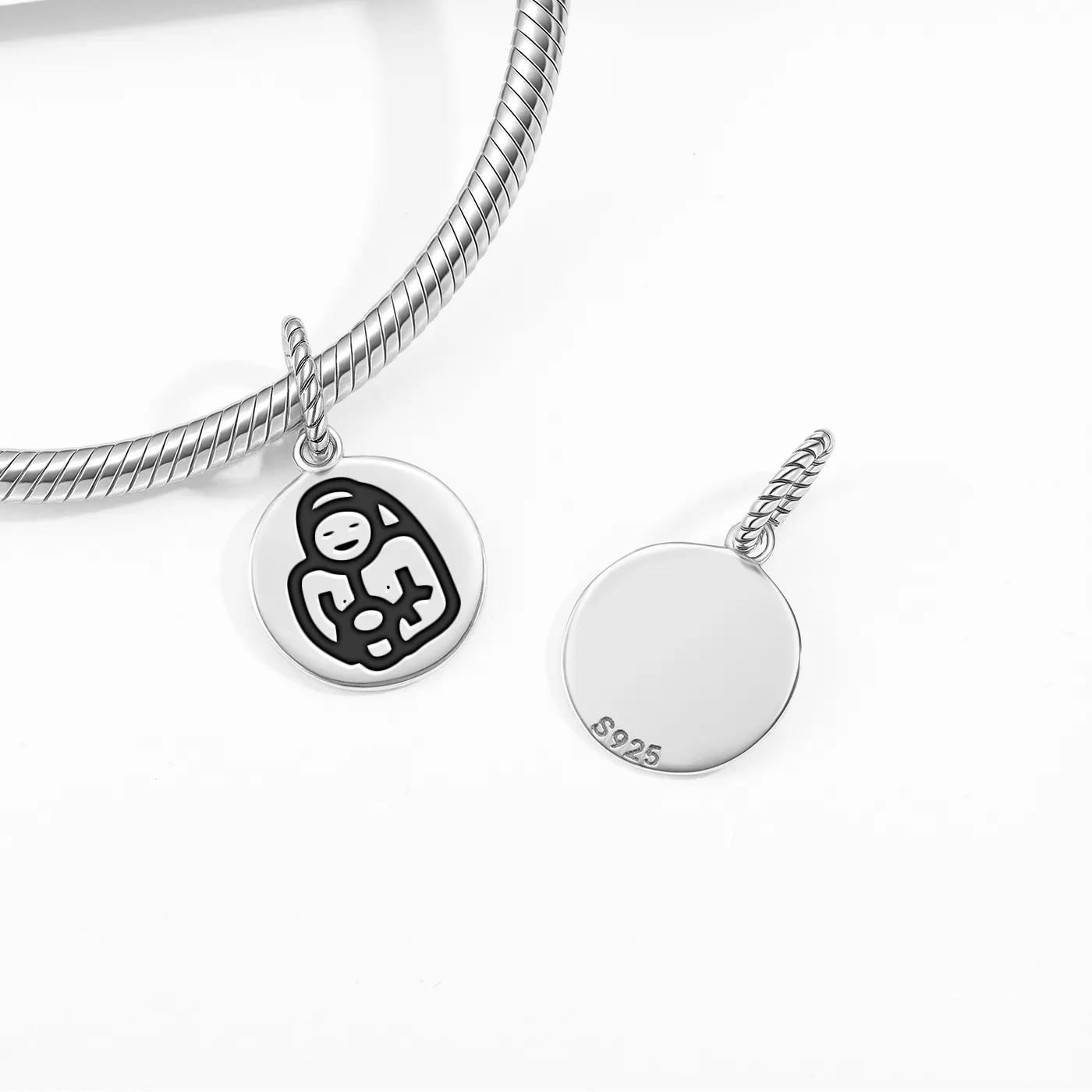Authentic Inca Mama Allpa Pendant 925 Sterling Silver Symbol Bead Bracelet Necklace Jewelry