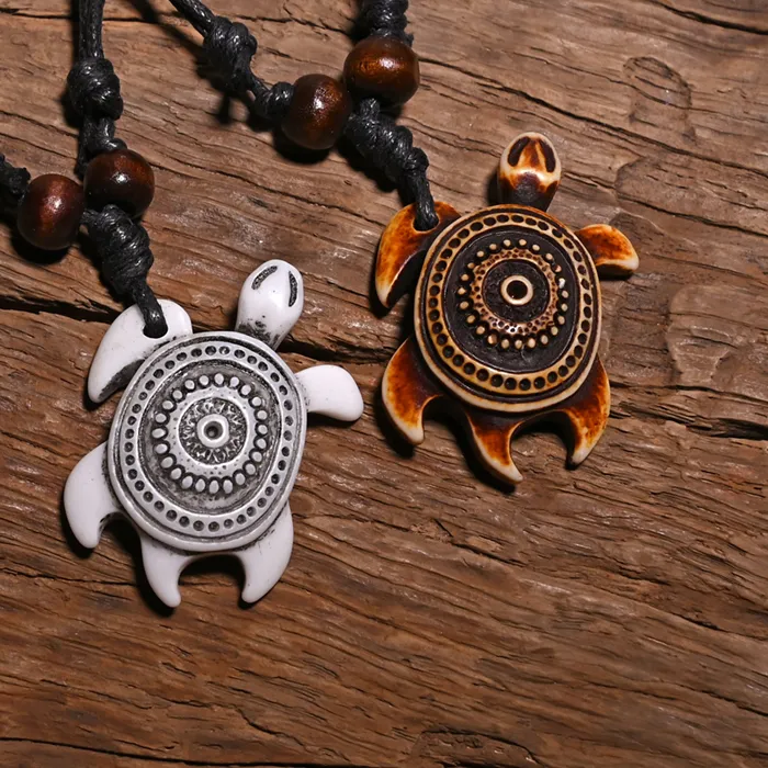 Authentic FX027 Sea Turtles necklace pendant Choker Jewelry Inca civilization Primitive Tribal style Imitation Yak Bone necklace Amulet