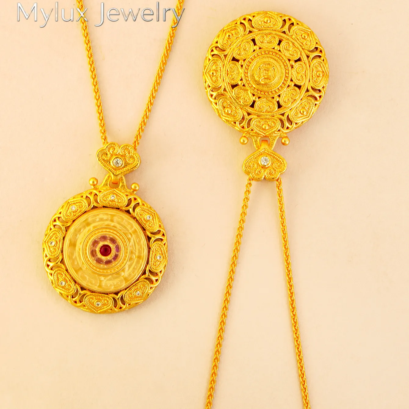 Authentic The Celestial Navigator - 24k Gold Filigree Compass Amulet of Divine Guidance
