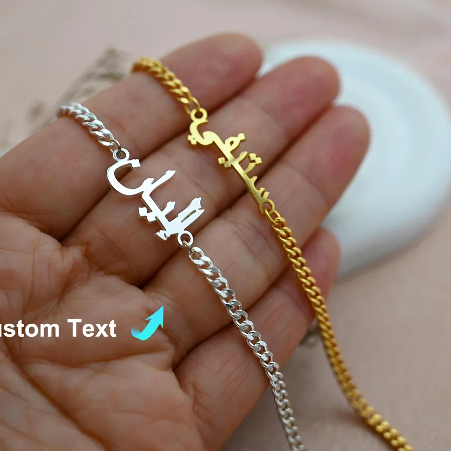 Authentic Custom Arabic Name Bracelet Personalized Arabic Name Wrist Bracelet Waterproof Custom Jewelry