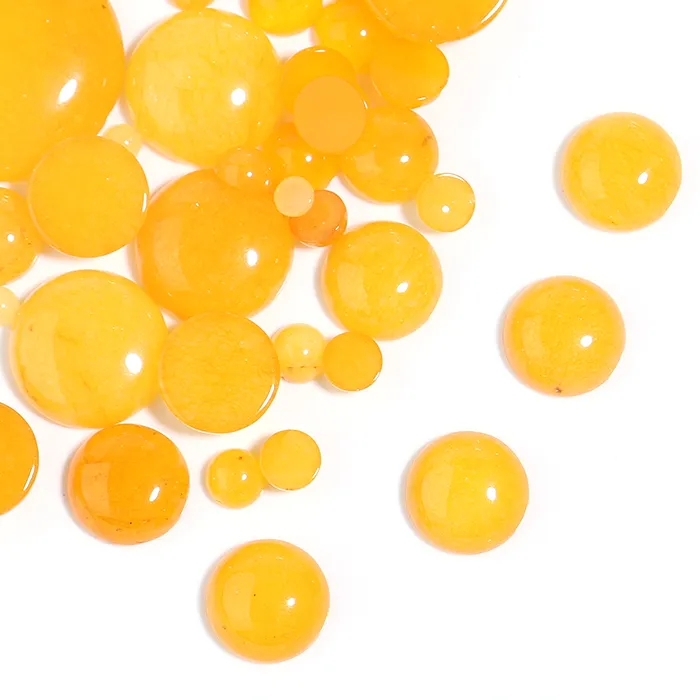 Authentic Solar Radiance Yellow Jade Cabochons - Vessels of Abundance and Vitality