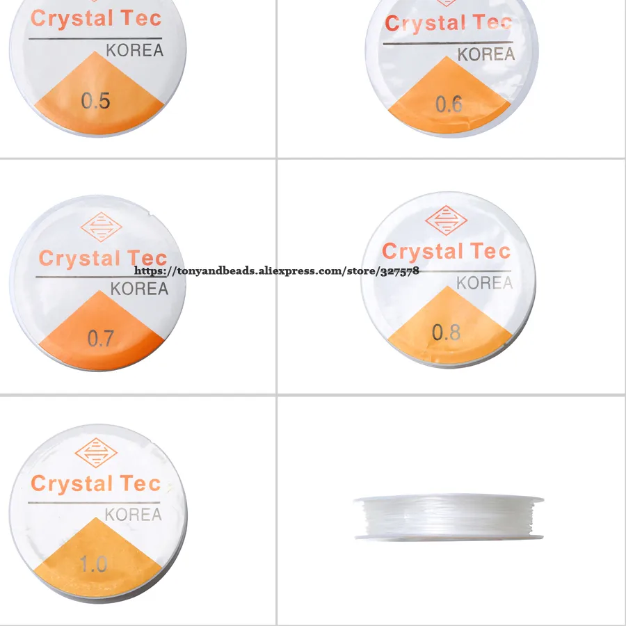 Authentic (10Pcs=1Lot !) Crystal Beading Stretch Cord Elastic Line Thread String Pick Size For Jewelry Making