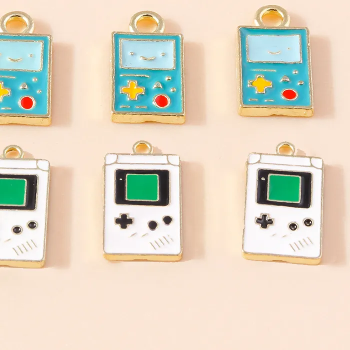 Authentic 10pcs Kawaii Enamel PSP Games Console Charms Cute Pendants for DIY Jewelry Making In Bulk