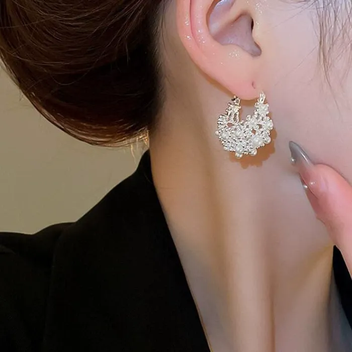 Authentic The Golden Basket Of Echoing Tides Pearl Hoops