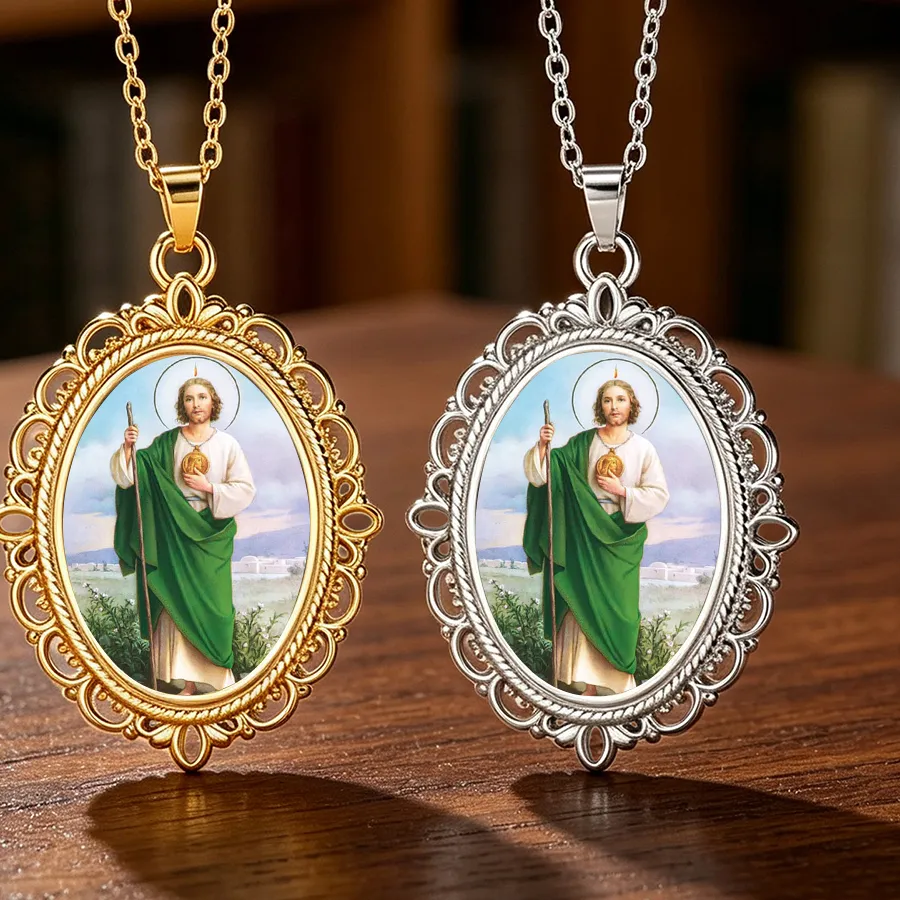 Authentic Saint Jude Thaddeus Pendant Necklace Disciples Of Jesus Religious Protection Amulet Catholic Jewelry