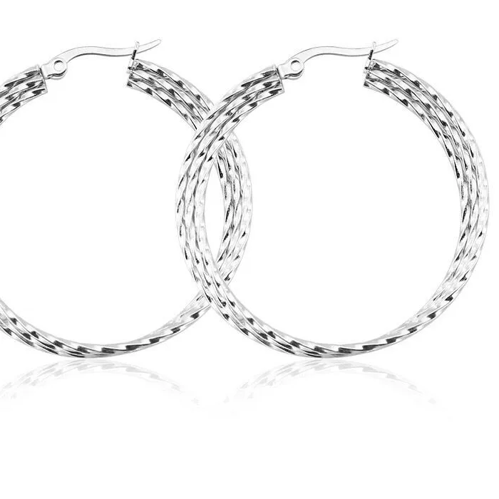 Authentic Celestial Trinity Sacred Circle Hoop Earrings