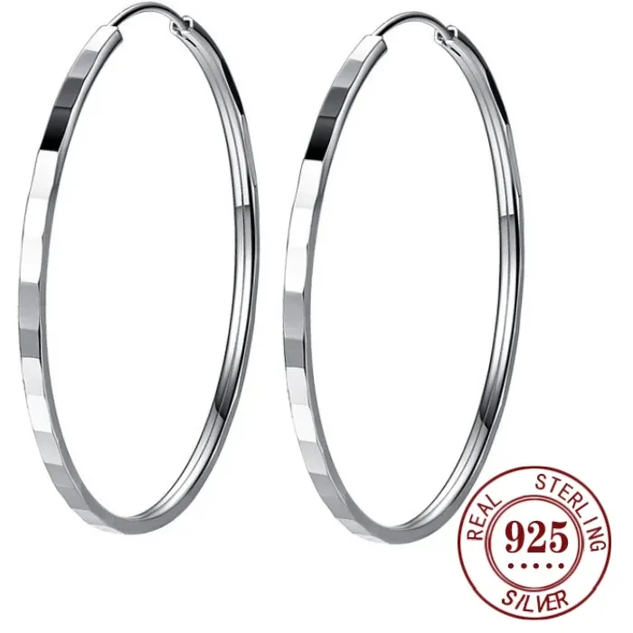 Authentic Geometric Harmony Square Hoop Talismans - Sacred Silver Geometry for Clarity