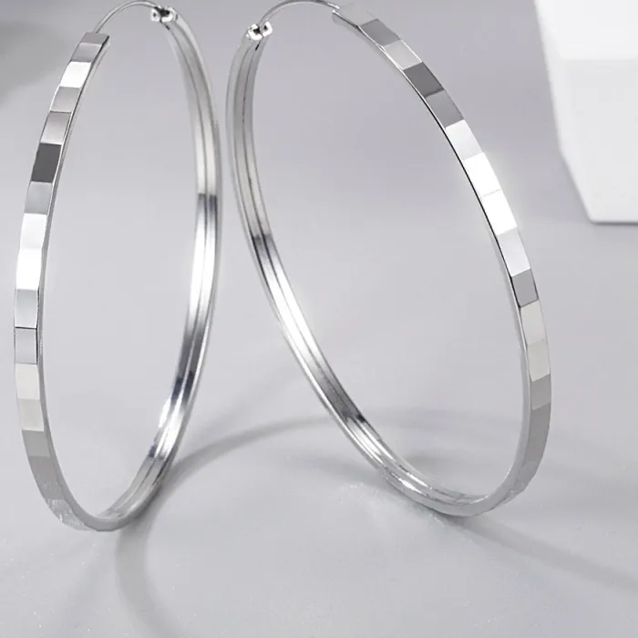 Authentic Celestial Orbit Silver Hoops - Sacred Geometry of the Infinite Circle