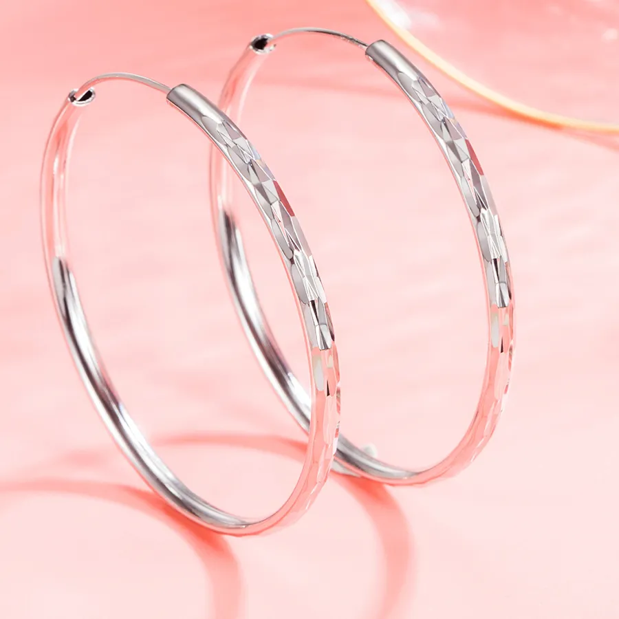 Authentic Celestial Halo Silver Hoops - Vessels of Eternal Radiance and Infinite Flow