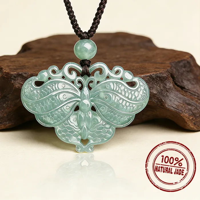 Authentic Metamorphosis Jade Butterfly Talisman - Sacred Transformation & Fortune Amulet