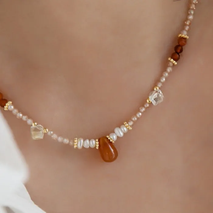 Authentic Lunar Radiance Pearl and Sun-Forged Gold Harmony Set - Sacred Feminine Talisman