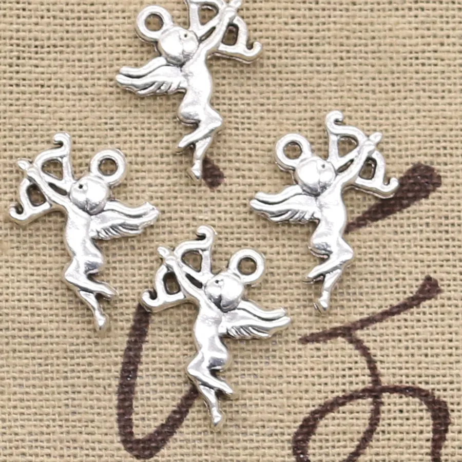Authentic 30pcs Charms Love Angel Cupid 20x15mm Antique Silver Color Pendants DIY Necklace Crafts Making Findings Handmade Tibetan Jewelry