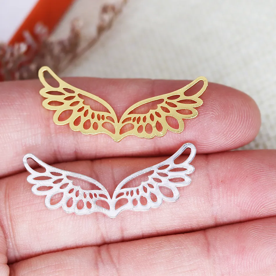 Authentic 5PCS Angel Wings Pendant DIY For Women Men Charm Pendant For Bracelet Jewelry Findings