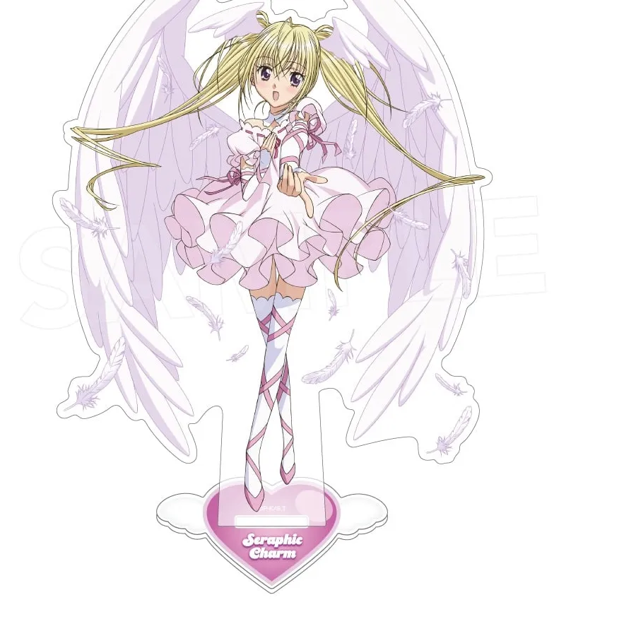 Authentic Shugo Chara! 10cm Acrylic Stand Keychain Amulet Angel Amu Hinamori Christmas Desk Decor