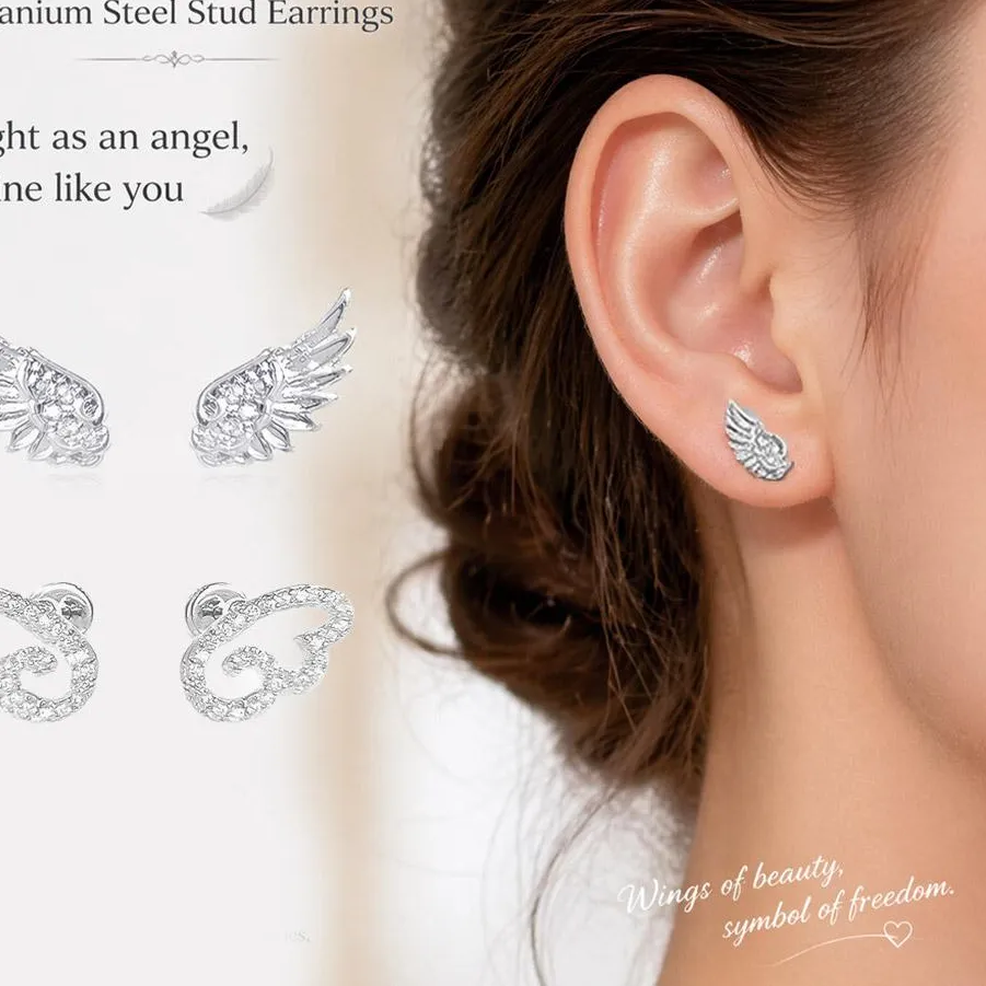Authentic Celestial Feather Studs of Divine Grace