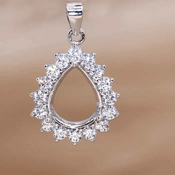 Authentic The Celestial Vessel: Sacred Pear-Shaped Pendant Setting