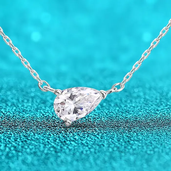 Authentic The Pear of Eternal Radiance: Sacred Moissanite Talisman