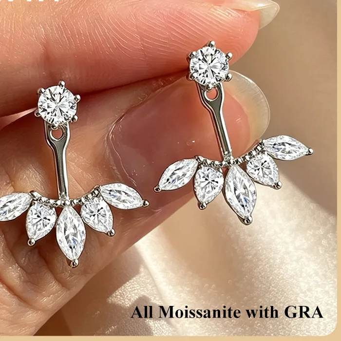 Authentic Tears of the Cosmos: Pear and Marquise Moissanite Celestial Studs
