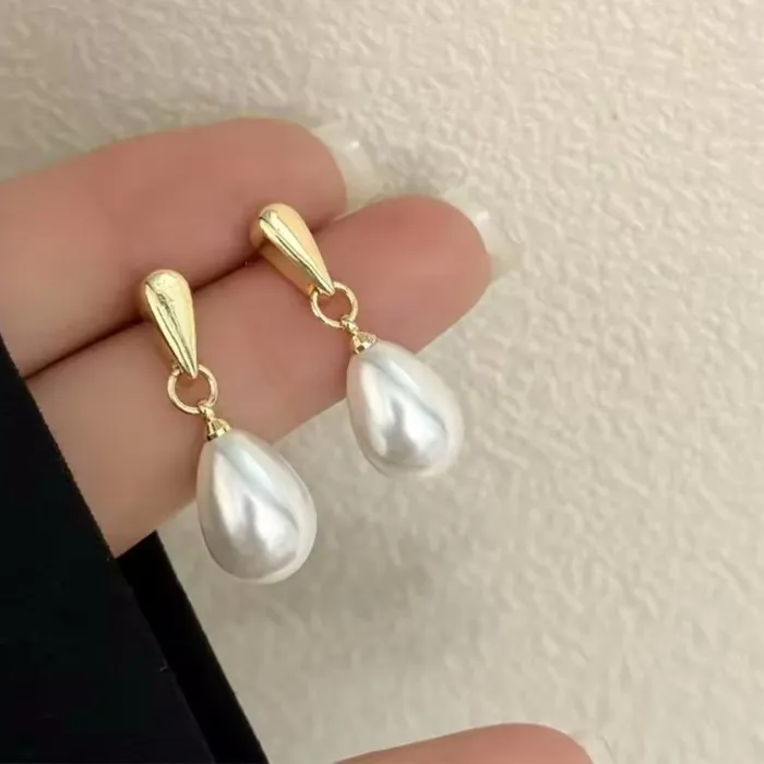 Authentic Luminous Tears of the Moon: Pearlescent Drop Earrings