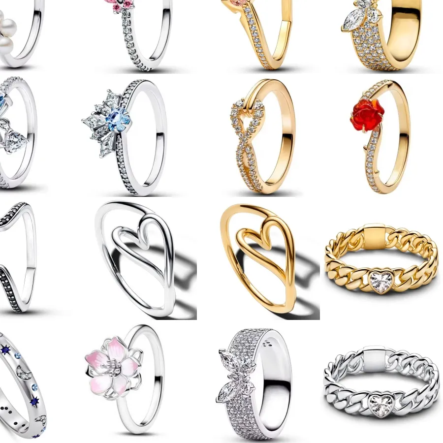 Authentic 2026 Hot Selling 925 Silver, Heart-shaped, Butterfly,Flower Ring, Suitable for European Women's Exquisite Charm Jewelry Gifts ﻿