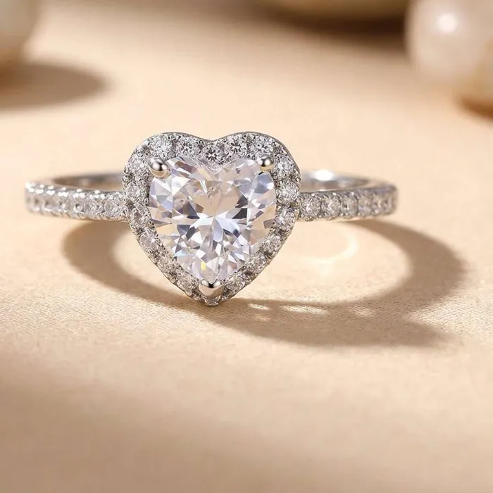 Authentic 925 Sterling Silver Heart Designed Exquisite Rings for Women Shiny Zirconia Finger Engagement High Quality Hot Sale Jewelry