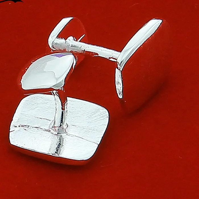 Authentic Hot Sale Silver Square Cufflink Men Silver Color Shirt Cufflink Shirt Buttons Women Cufflinks Jewelry
