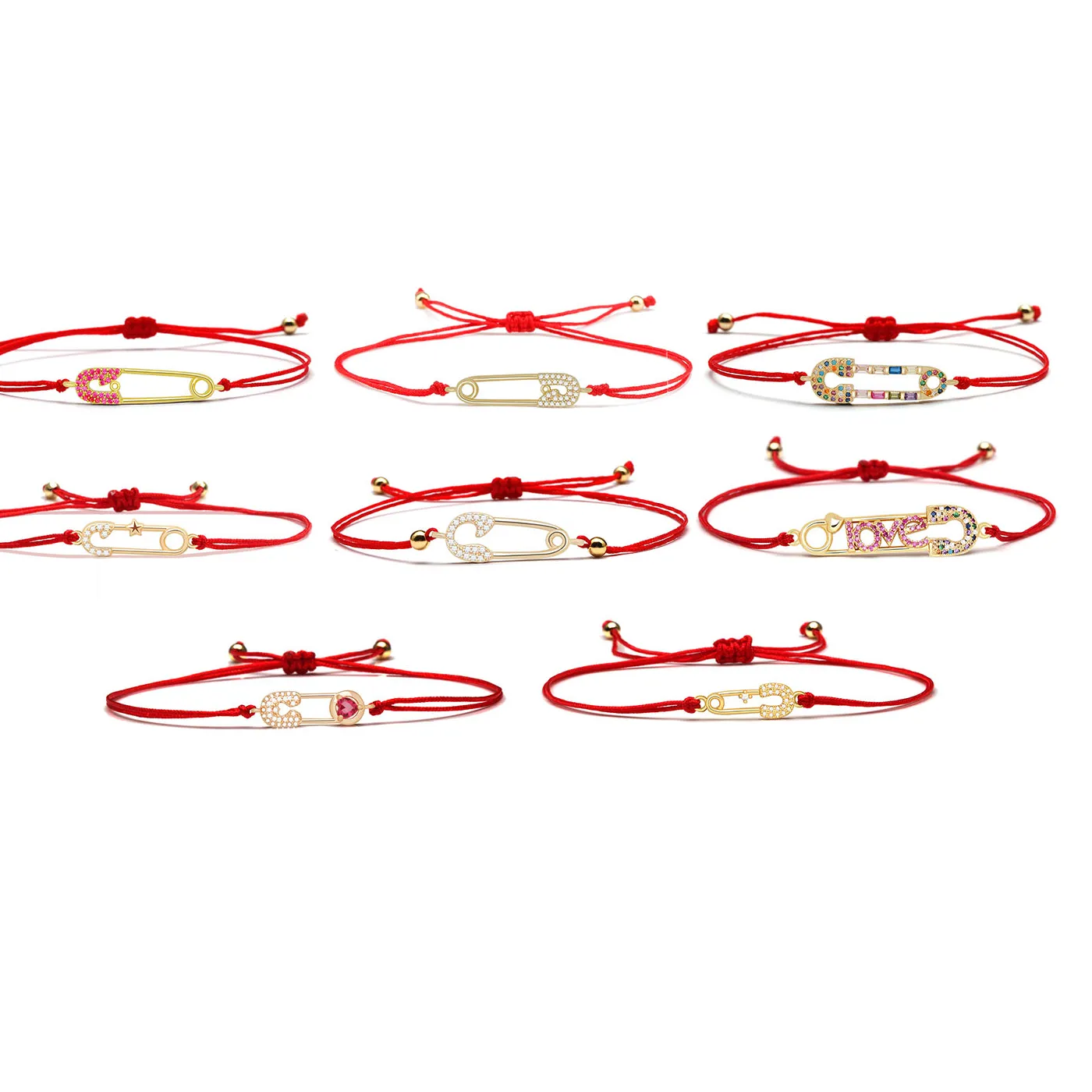 Authentic Crimson Heart Safety Pin Talisman - Vitality and Protection Gold-Plated Bracelet