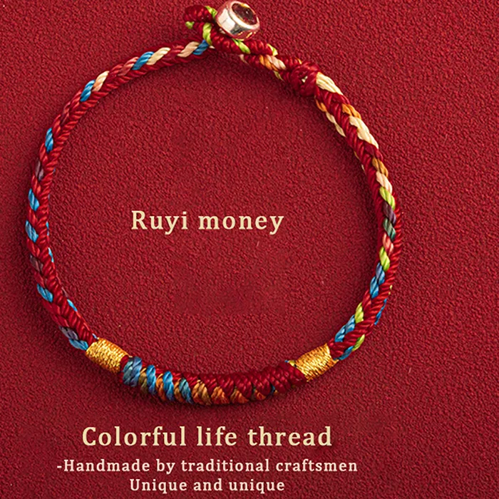 Authentic Handmade Tibetan Bracelet Colorful Thread Good Lucky Charm Rope Bracelet Bangles For Women Men Knots Red Thread Bracelets