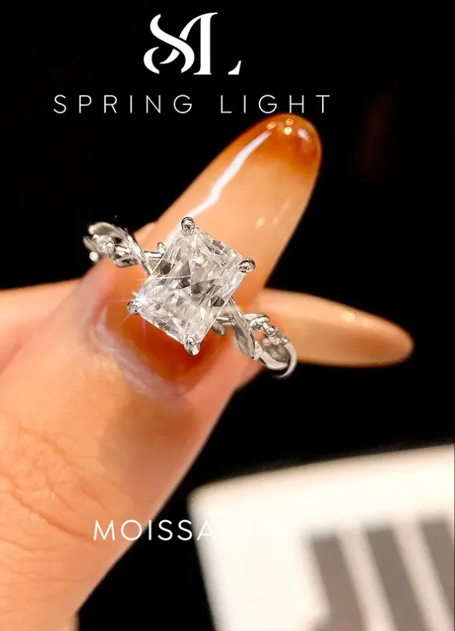 Authentic 2CT Moissanite Diamond Ring For Women Engagement Wedding Anniversary Real 925 Sterling Silver High Quality Fine Jewelry