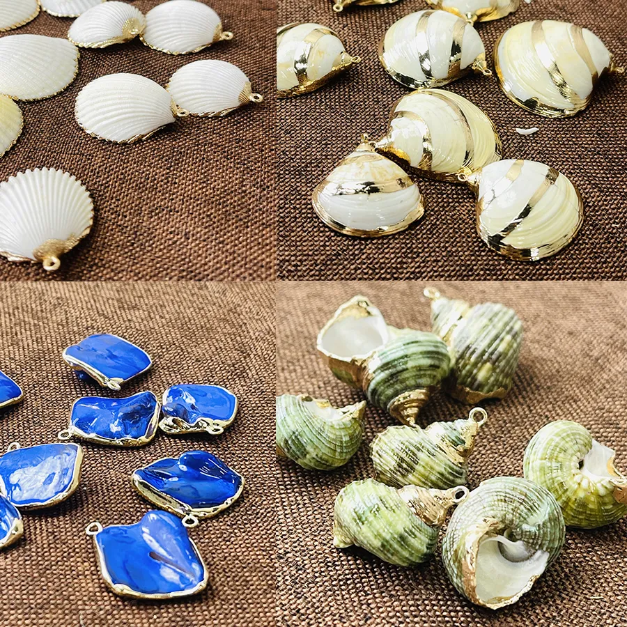 Authentic Talisman Of The Ocean Depths Gold- Plated Natural Conchs