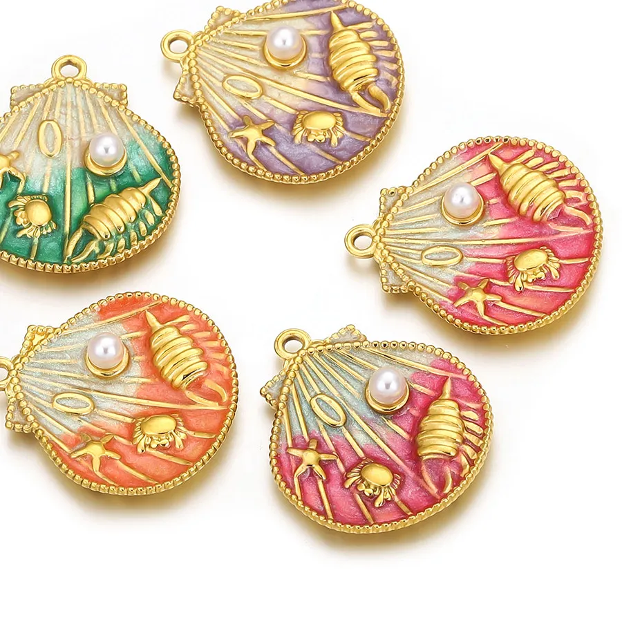 Authentic Radiant Tides Enamel Shell Talisman Pair