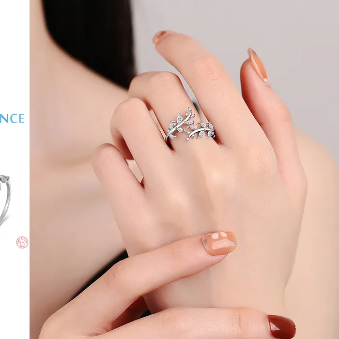 Authentic Enchanted Leaf of Wishes Ring – Moon Silver & Golden Zircon Amulet of Fortune