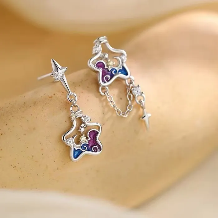 Authentic Celestial Starlight Wishing Vessel Talisman Earrings In Sterling Silver