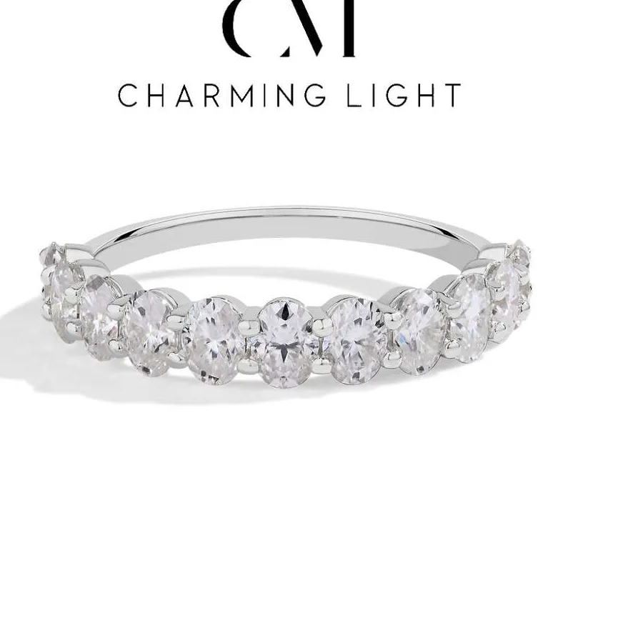 Authentic CHARMING 2025 Style 1.8CTW Moissanite Ring Lab Diamond S925 Sterling Silver Sparkling D VSS1 Wedding Band Jewelry Party