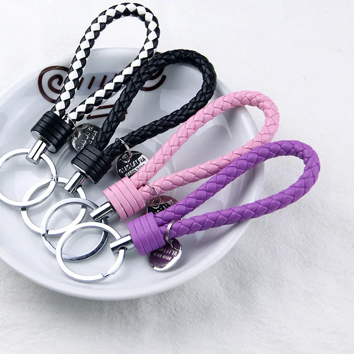 Authentic Stylish Pu Leather Braided Woven Keychain Bag Pendant- A Perfect And