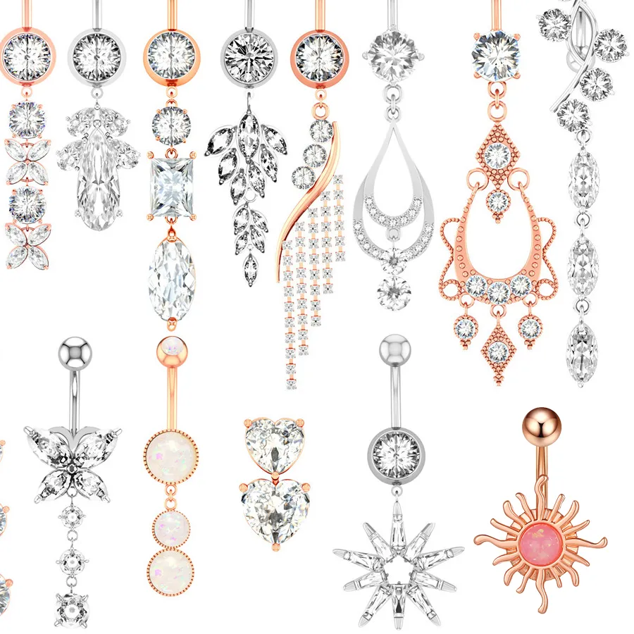 Authentic Whispers of the Soul: Flower Butterfly Navel Ring of Spiritual Awakening