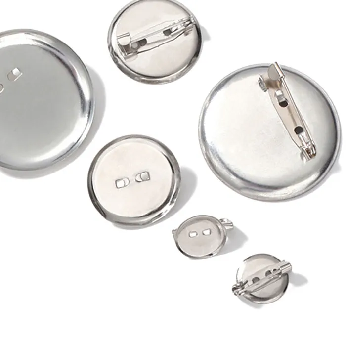 Authentic 50pcs Metal Brooch Clasps Pin Disk Pad Bezel 13/15/19/23/30mm Blanks Cabochon Base Trays with Pin Clip for Diy Brooches Jewelry