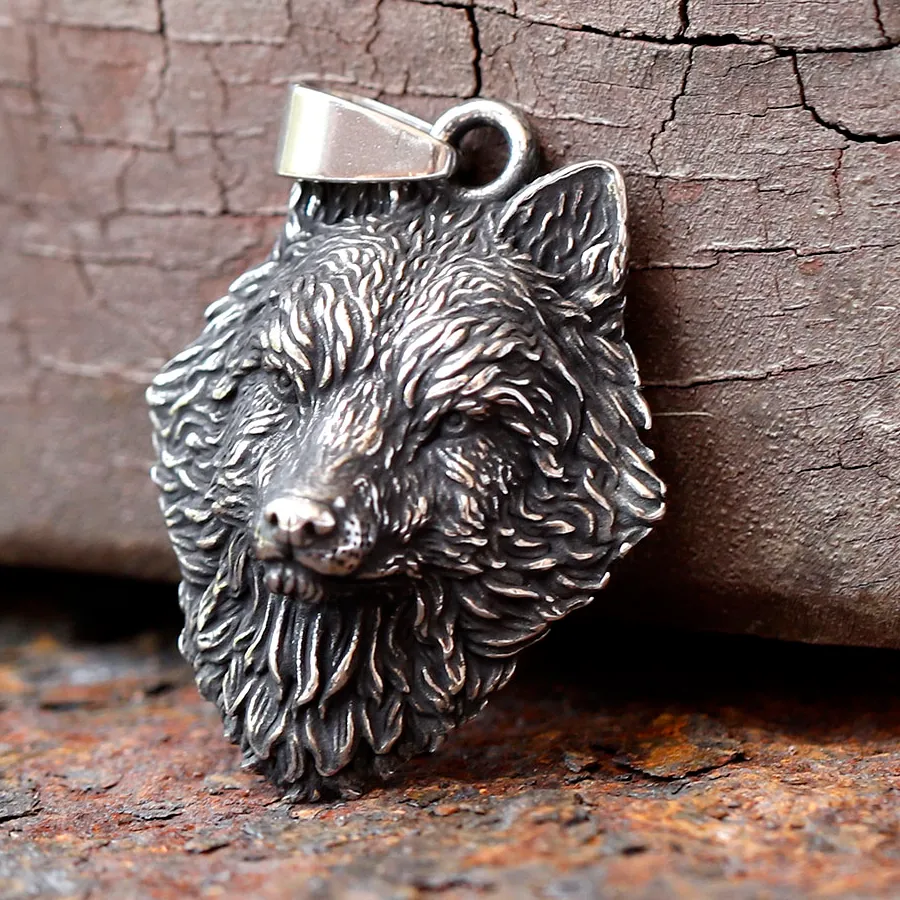 Authentic 2025 Style 316L Wolf Head Pendant Viking 3D Design Celtic Animal Pendant for teen