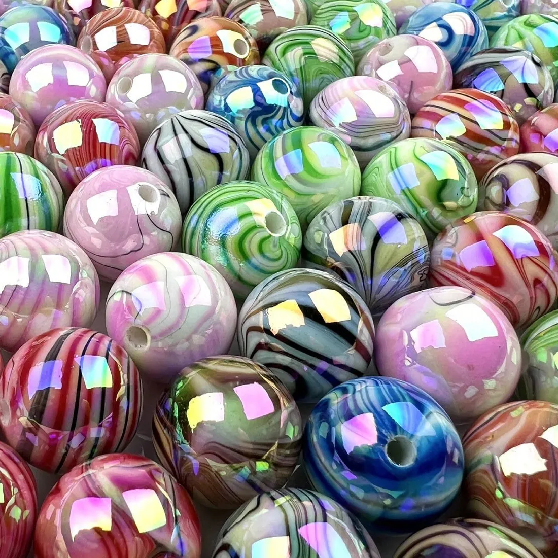 Authentic Celestial Waves Acrylic Alchemy Beads - Handcrafted Energy and Spirit Weaver Spheres