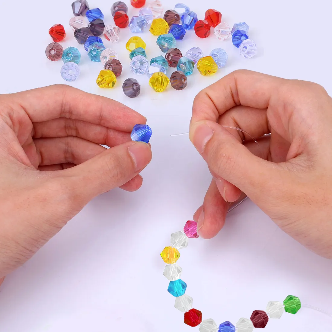 Authentic Celestial Prism Bicone Crystals - Aura-Infused Manifestation Beads