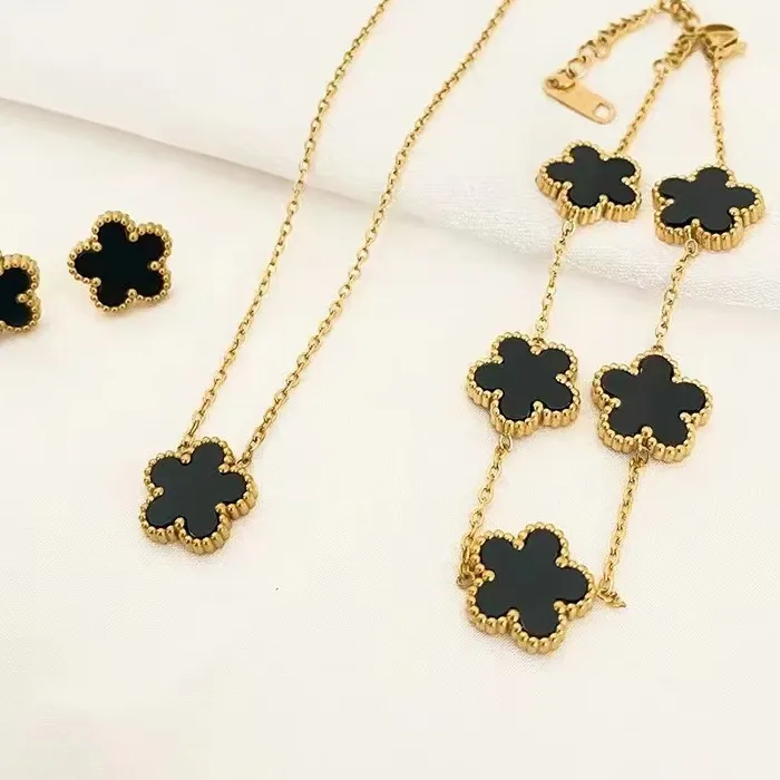 Authentic Eternal Resilience Plum Blossom Sacred Harmony Talisman - Five-Leaf Gold Plated Celestial Set