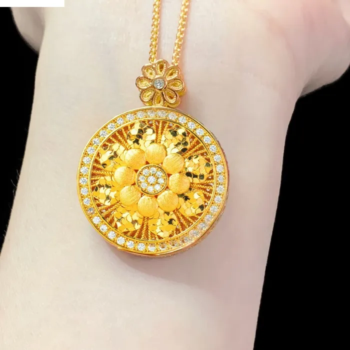 Authentic Ethereal Bloom 24KT Gold Sacred Flower Talisman - Abundance and Divine Feminine Amulet