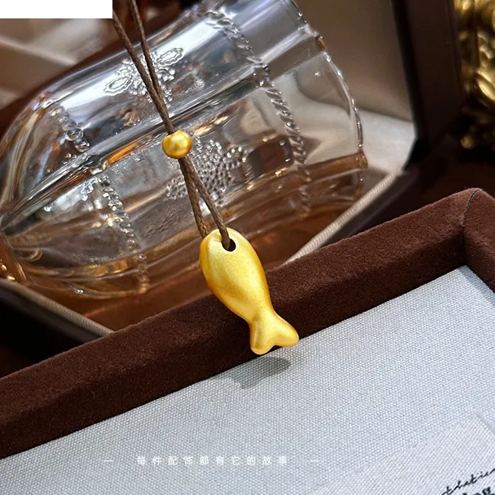 Authentic KISS&FLOWER 24KT Gold Vintage Fish Necklace Pendants For Women Wedding Party Birthday Christmas Bride Mother Girl Gifts PD227