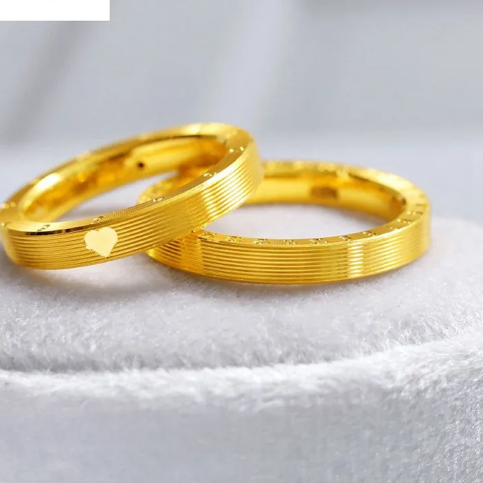 Authentic QEENKISS 24KT Gold 520 Heart Ring For Women Men Time Clock Ring Fine Jewelry Wedding Party Bride Groom Gifts RG5152