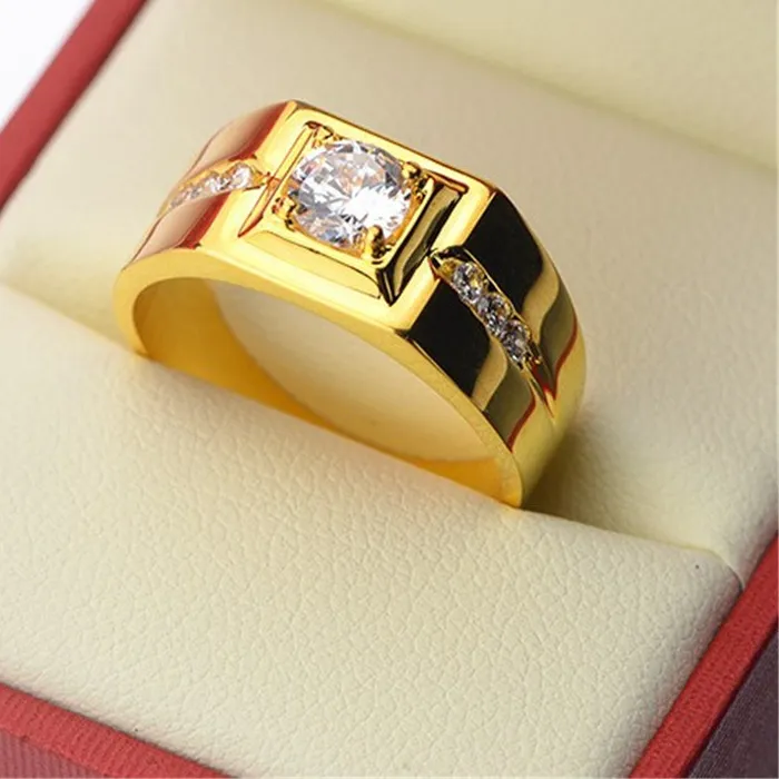 Authentic Celestial Guardian Solitaire Ring – 24K Gold‑Plated 925 Silver Band with AAA Zircon Star
