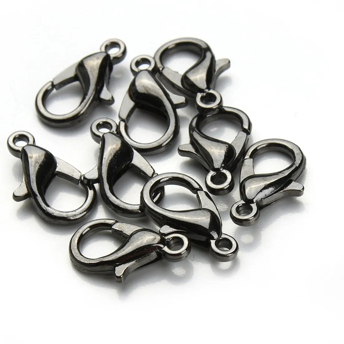 Authentic 20 Pack Black Metal Chain Combination Set 2.5mm Wide Cable Chain 10M Lobster Clasps 50 Closed Rings Jewelry Making DIY Necklace