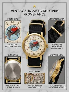 Authentic The Cosmic Guardian: A Vintage Soviet Sputnik Watch